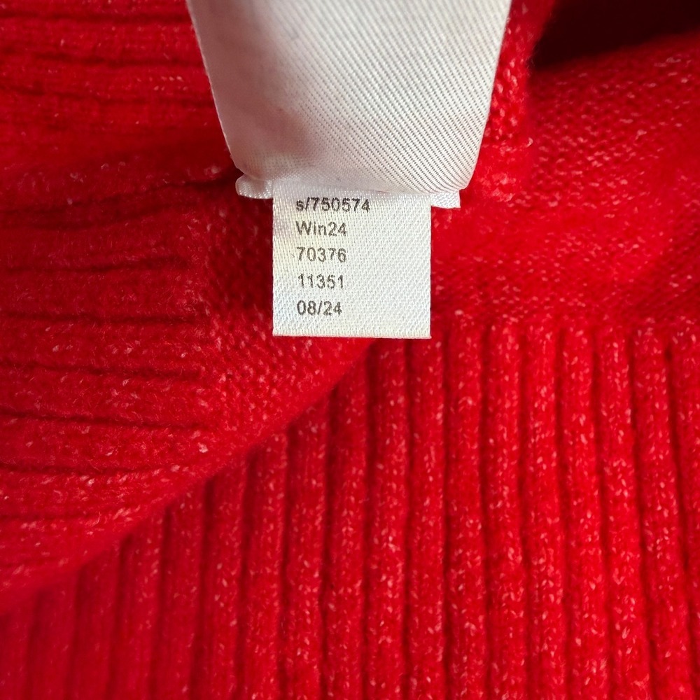 Loft Mock Neck Sweater Women's Red Knit Long Sleeve Pullover Classic - XL - Picture 7 of 10